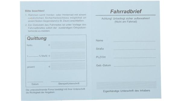 HHH-Manufaktur Fahrradbrief  L wei&szlig;, schwarz