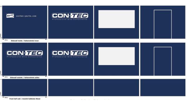 CONTEC Zelt-Seitenwand  XXL blau