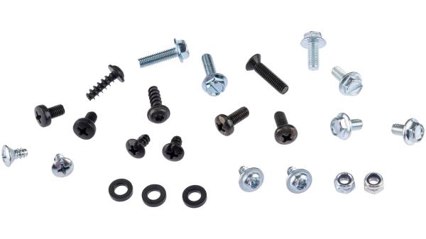 Horn Schrauben-Set  L schwarz, silber