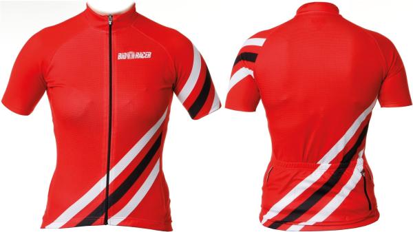 BioRacer Cycling Shirt Damen XS rot, wei&szlig;, schwarz