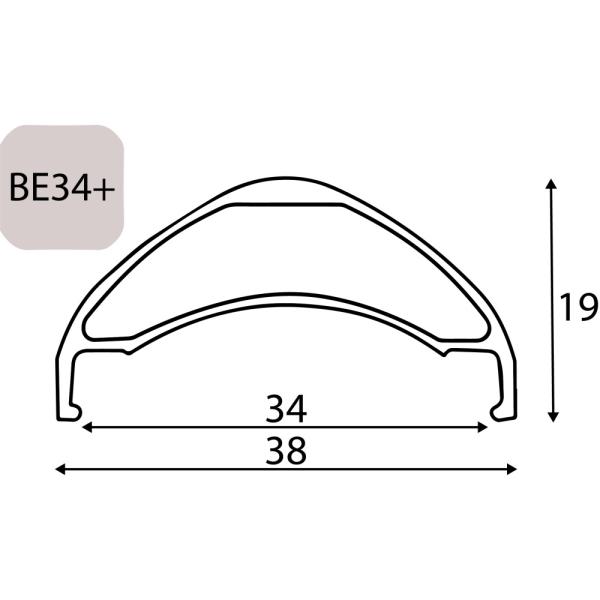 Exal FELGE BE 34+, 29" 32L SCHW 34-622 VL:6,5MM OHNE &Ouml;SUNG