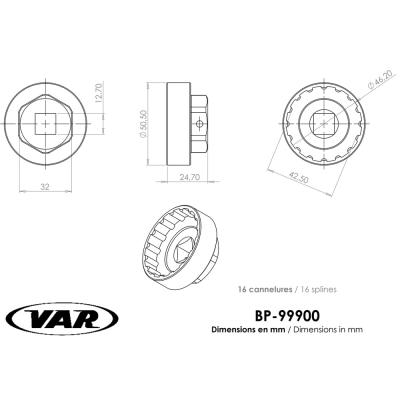 VAR Innenlagerwerkzeug BP-99900 Campa Ultra Torque, Shimano HOLLOWTECH II Produktbild 1