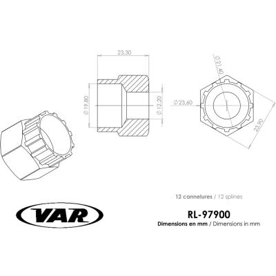 VAR Verschlussringwerkzeug RL-97900 f&uuml;r Shimano Hyperglide & SRAM Produktbild 1