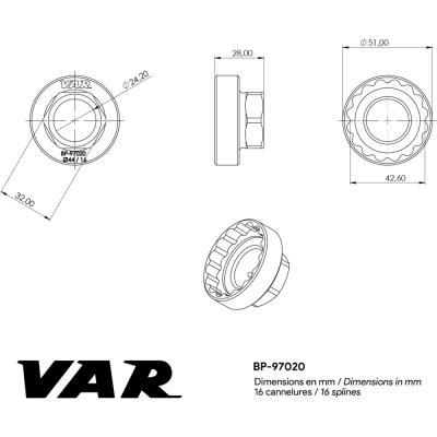 VAR Innenlagerwerkzeug Bafang-Mittelmotoren  M600, M500, M620 & Shimano Centerlock Produktbild 2