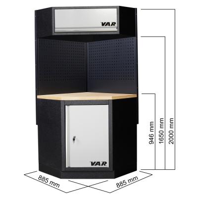 VAR Werkzeuglochwand MO-52232 f&uuml;r Eckschrank 1052 x 800 x 24 mm Granitschwarz Produktbild 2