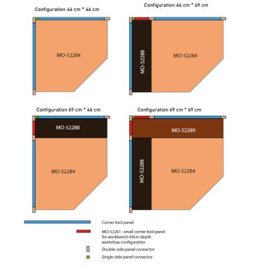 VAR Eckwandschrank MO-52622 680 x 281 x 350 mm Black Edition Produktbild 1
