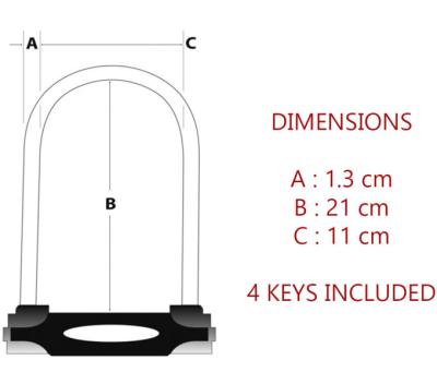 Master Lock B&uuml;gelschloss 8195 Rot 13 mm x 210 mm x 110 mm Schl&uuml;ssel Produktbild 4