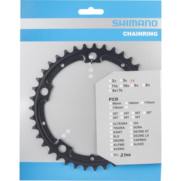 SHIMANO Kettenblatt ALFINE FC-S500 39 Z&auml;hne f&uuml;r KSR Innen + Au&szlig;en Schwarz