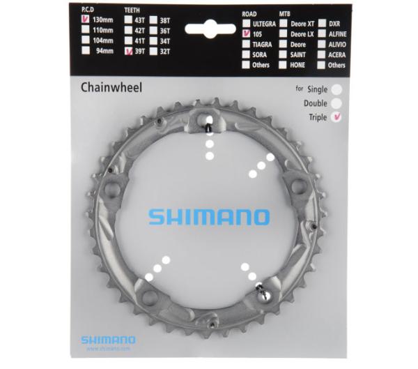 SHIMANO Kettenblatt 105 FC-5703 39 Z&auml;hne Silber