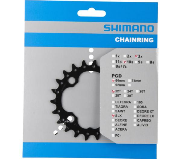SHIMANO Kettenblatt SLX FC-M672, FC-M7000-3 22 Z&auml;hne