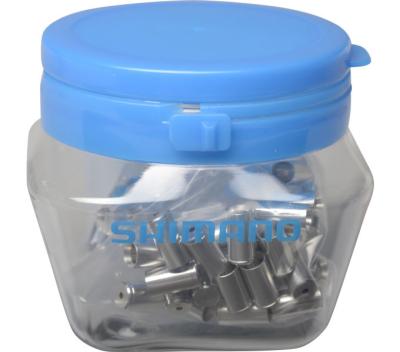 SHIMANO Endkappe Schaltzugau&szlig;enh&uuml;lle (ST-7900), 4 mm, Aluminium, Silber, 50 Stk. Produktbild 1